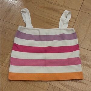 Colorful Striped Cropped Tank Top